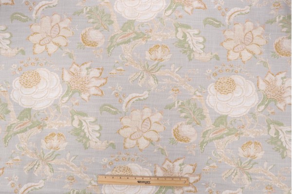 Waverly Hazel Printed Cotton Blend Drapery Fabric in Endive 