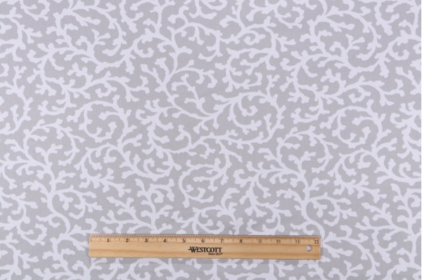 Waverly Savoy Silhouette Printed Cotton Twill Drapery Fabric in Dove 