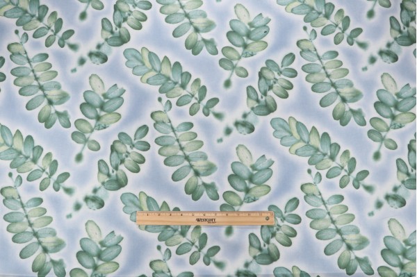 Sample of Waverly Dreamlike Printed Cotton Twill Drapery Fabric in Cloverleaf 