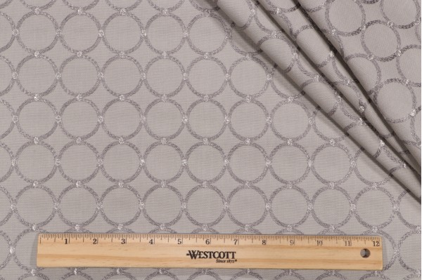 Click for 14.38 Yards PK Lifestyles Ringtone Embroidered Drapery Fabric in Sterling PK Lifestyles Ringtone Embroidered Drapery Fabric in Sterling