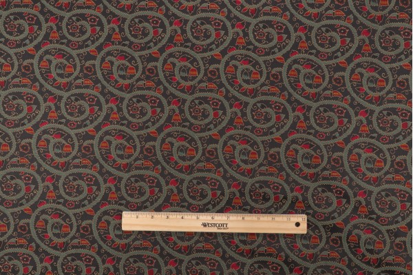 Scalamandre Scroll Tapestry Upholstery Fabric in Coal