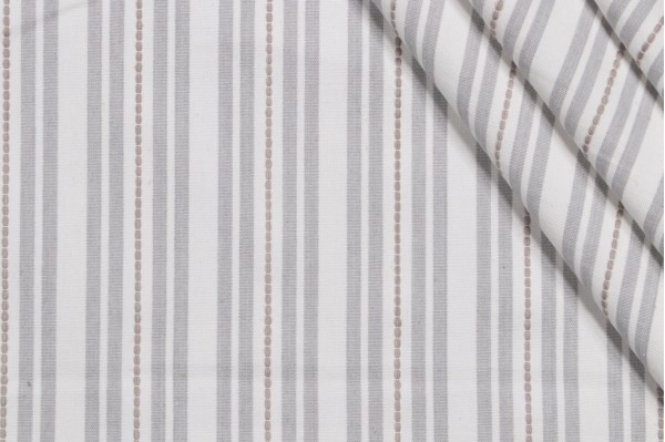 Sample of P Kaufmann Murali Stripe Woven Decorator Fabric in Grey 