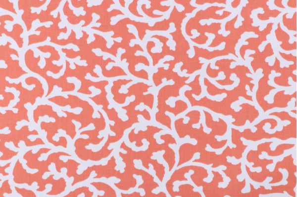 Waverly Savoy Silhouette Printed Cotton Twill Drapery Fabric in Coral 