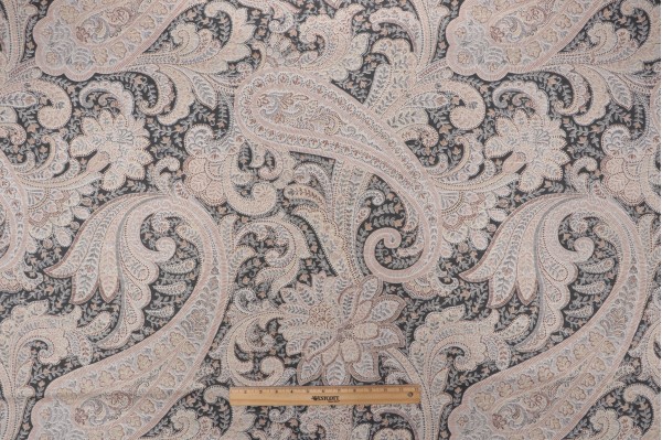 Richloom Shawl Printed Cotton Drapery Fabric in Chai