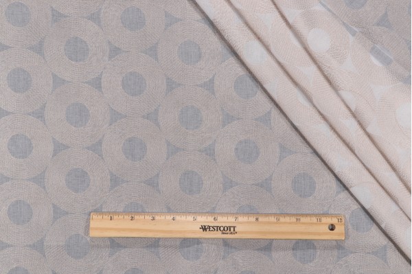 Heritage House Fabrics Disco Sheer Embroidered Drapery Fabric in Linen