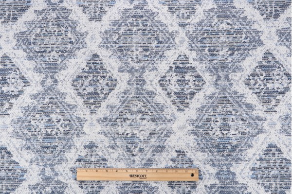 Cantry Chenille Tapestry Upholstery Fabric in Indigo