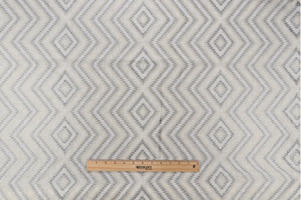 Damona Embroidered Linen Drapery Fabric in Seamist