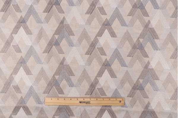 Arrowhead Embroidered Drapery Fabric in Tundra