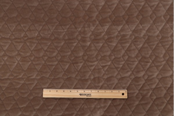 Valdese Weavers Argyle Quilted Velvet Upholstery Fabric in Toffee