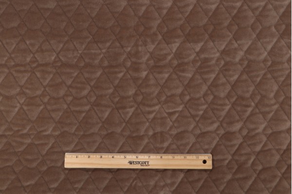 Valdese Weavers Argyle Quilted Velvet Upholstery Fabric in Toffee