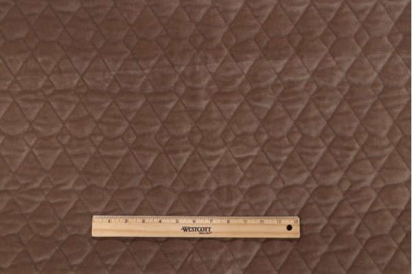 Valdese Weavers Argyle Quilted Velvet Upholstery Fabric in Toffee