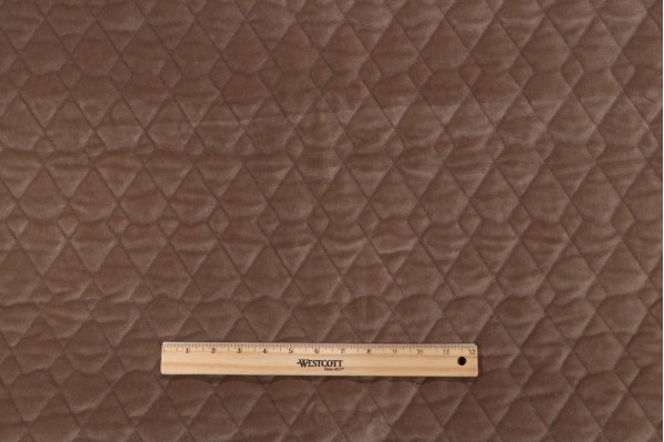 Valdese Weavers Argyle Quilted Velvet Upholstery Fabric in Toffee