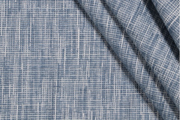 Valdese Weavers Pretty Much Woven Crypton Home Finish Chenille Upholstery Fabric in Chambray