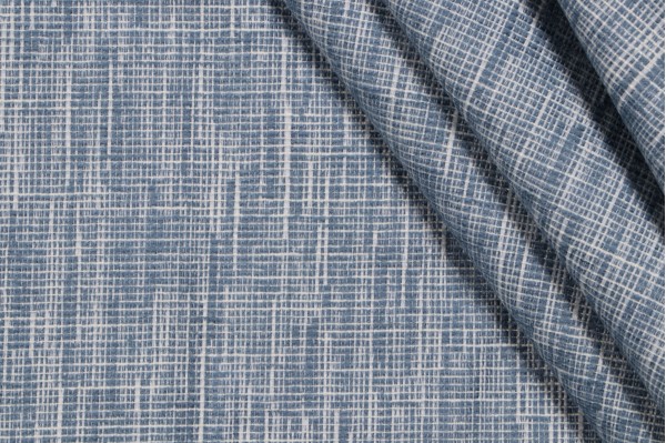 1 Yard Valdese Weavers Pretty Much Woven Crypton Home Finish Chenille Upholstery Fabric in Chambray