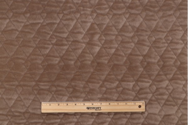 Valdese Weavers Argyle Quilted Velvet Upholstery Fabric in Toffee