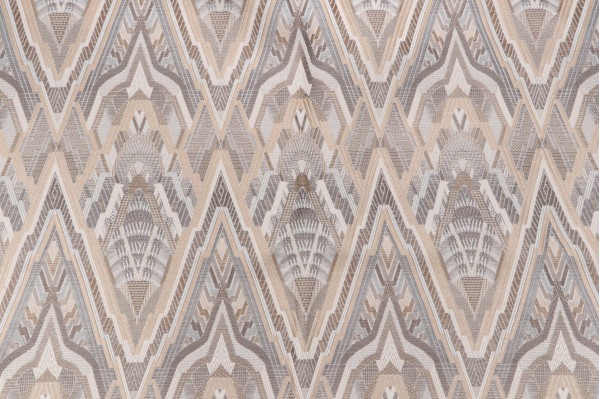Crypton Deco Style High Performance Woven Upholstery Fabric in Gilt