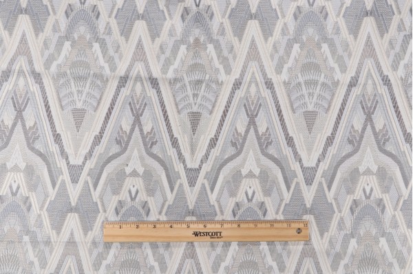 Crypton Deco Style High Performance Woven Upholstery Fabric in Grey
