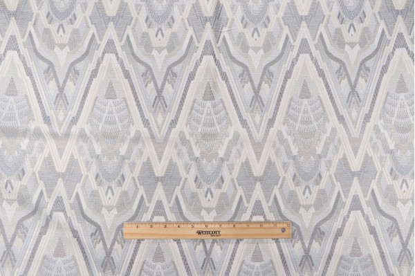 Crypton Deco Style High Performance Woven Upholstery Fabric in Grey