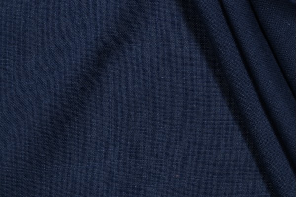 Moody Woven Linen Blend Decorator Fabric in Indigo