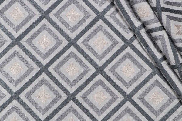 Mill Creek Spellbinder Embroidered Drapery Fabric in Steel 