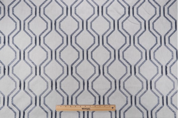 Mill Creek Entertainer Embroidered Drapery Fabric in Dresden 