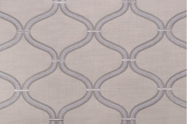 Sample of Mill Creek Freestyler Embroidered Drapery Fabric in Fog 
