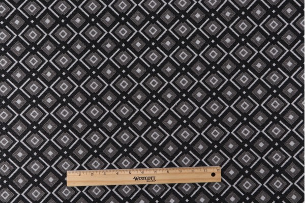 Diamonds Tapestry Upholstery Fabric in Black