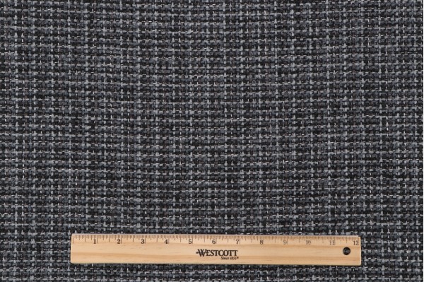 Opuzen Woven Chenille Upholstery Fabric in Ebony