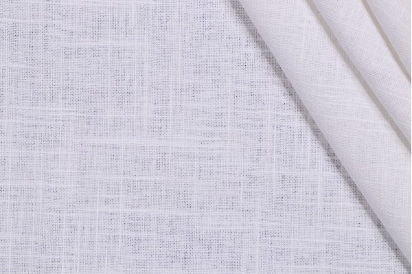1 Yard Wexford Linen Woven Decorator Fabric in Snow