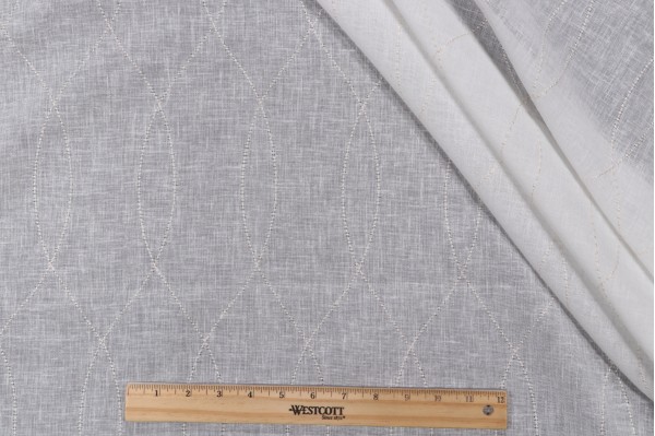 Bigelow Sheer Embroidered Drapery Fabric in Snowflake
