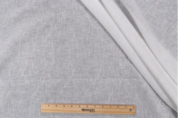 Bigelow Sheer Embroidered Drapery Fabric in Snowflake