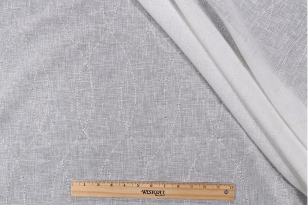 Bigelow Sheer Embroidered Drapery Fabric in Snowflake