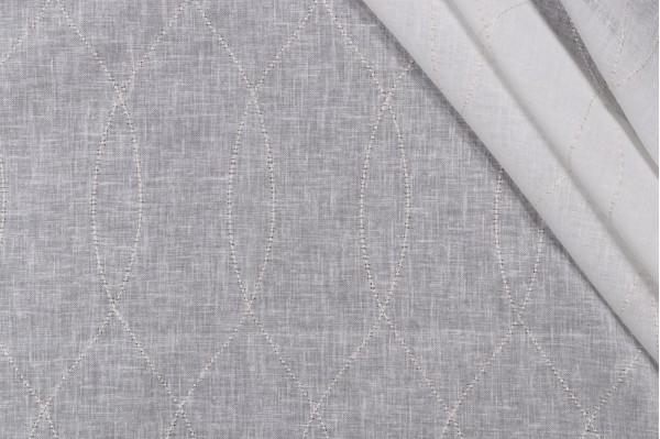 Bigelow Sheer Embroidered Drapery Fabric in Snowflake
