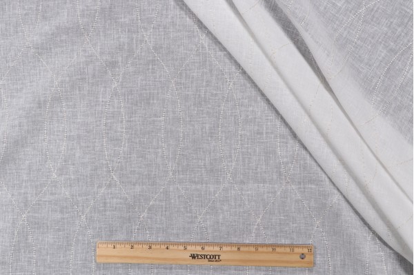 Bigelow Sheer Embroidered Drapery Fabric in Snowflake