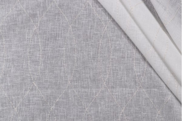 Bigelow Sheer Embroidered Drapery Fabric in Snowflake