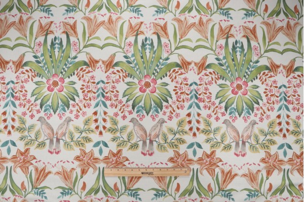 P Kaufmann Lilium Printed Linen Blend Drapery Fabric in Multi