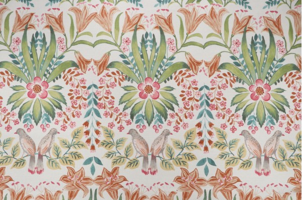 P Kaufmann Lilium Printed Linen Blend Drapery Fabric in Multi