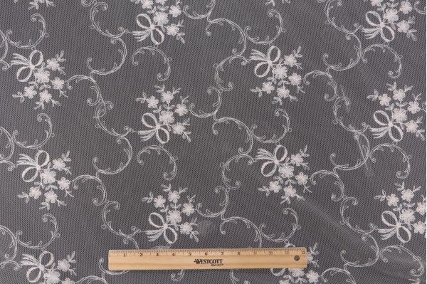 Scalamandre Trivier Sheer Lace Drapery Fabric in Beurre Beige