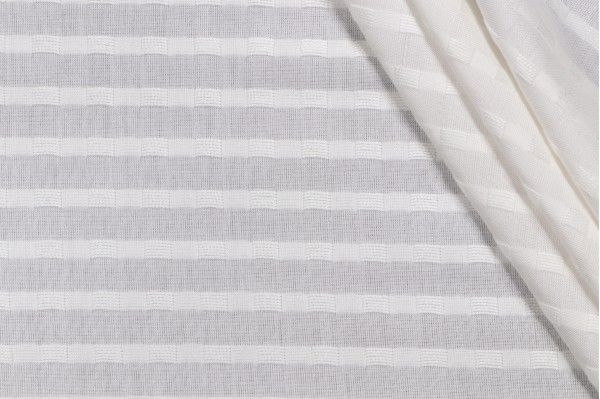1 Yard Scalamandre Sheer Stripe Woven Drapery Fabric in White