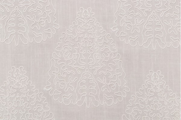 Kaelen Embroidered Drapery Fabric in Ivory