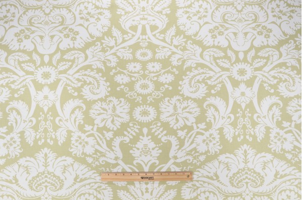 Duralee Damask Printed Drapery Fabric in Sage