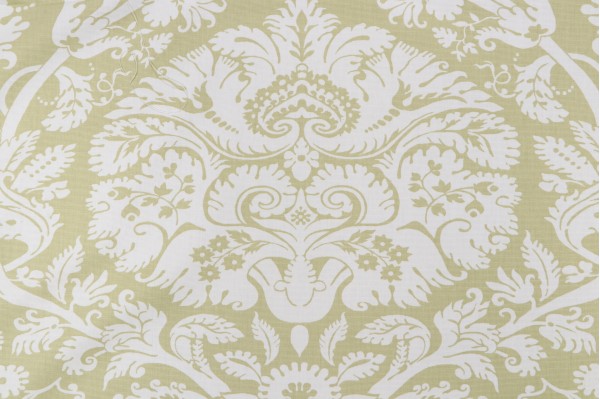 Duralee Damask Printed Drapery Fabric in Sage