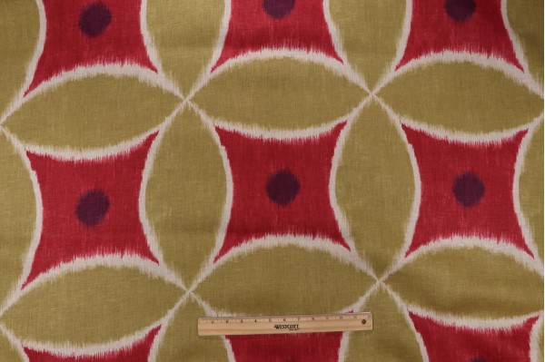 Click for Duralee Ada Printed Linen Drapery Fabric in Watermelon  Duralee Ada Printed Linen Drapery Fabric in Watermelon