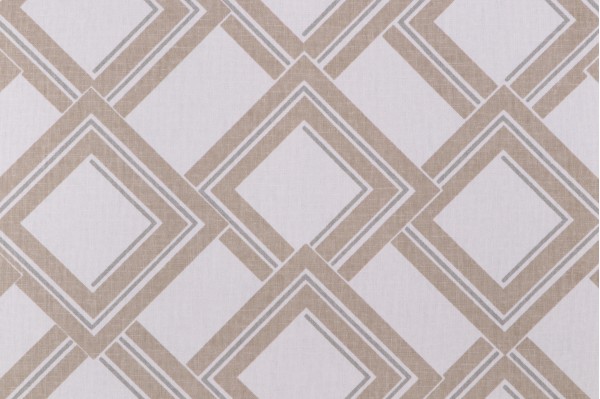 Scalamandre Dune Geometric Printed Linen Blend Drapery Fabric in White,Grey,Beige 