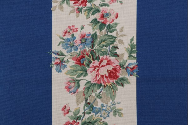 Click for Ralph Lauren Floral Stripe Printed Drapery Fabric in Blue/Multi  Ralph Lauren Floral Stripe Printed Drapery Fabric in Blue/Multi