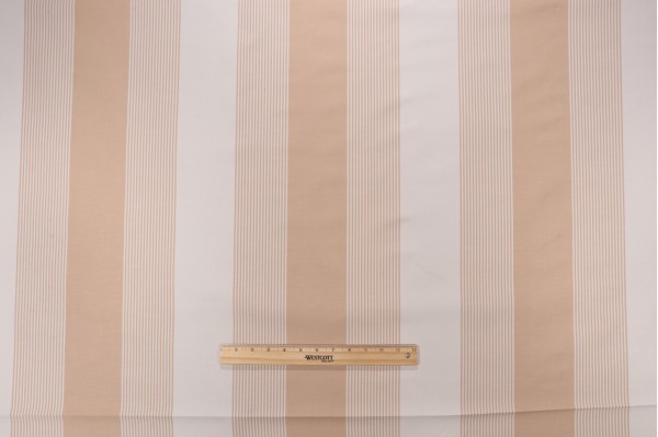 Sample of Scalamandre Stripe Woven Decorator Fabric in Nougat 