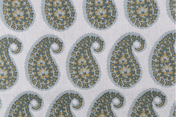 P Kaufmann Priya Printed Cotton Blend Drapery Fabric in Sky 