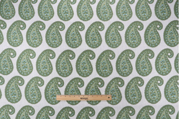 P Kaufmann Priya Printed Cotton Blend Drapery Fabric in Green 