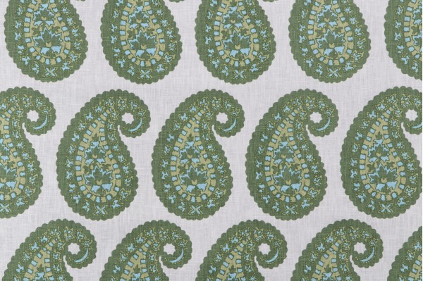 P Kaufmann Priya Printed Cotton Blend Drapery Fabric in Green 