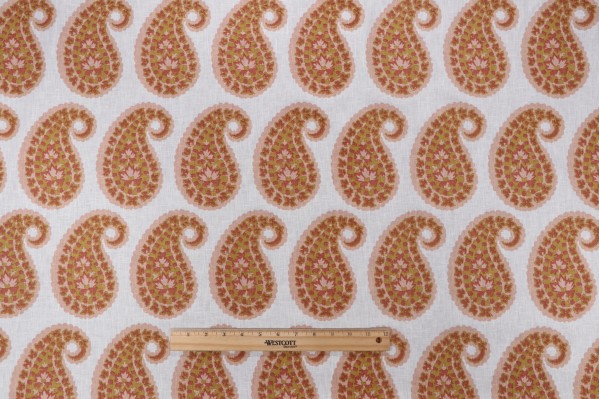 P Kaufmann Priya Printed Cotton Blend Drapery Fabric in Blush 